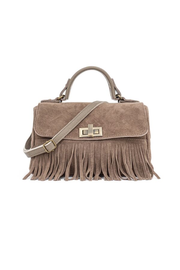 BORSA PATTINA SUEDE FRANGETTE MIDI